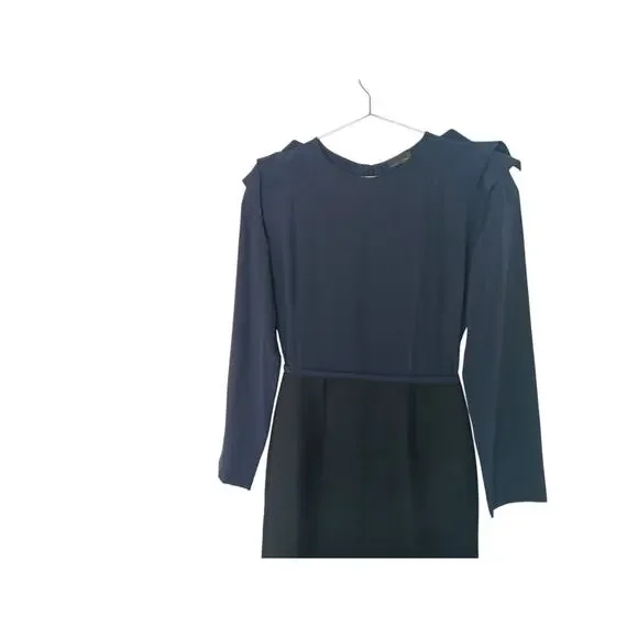 Fendi Navy Blue Long Sleeve Dress Size 38 ITMade in Italy Designer Sheath